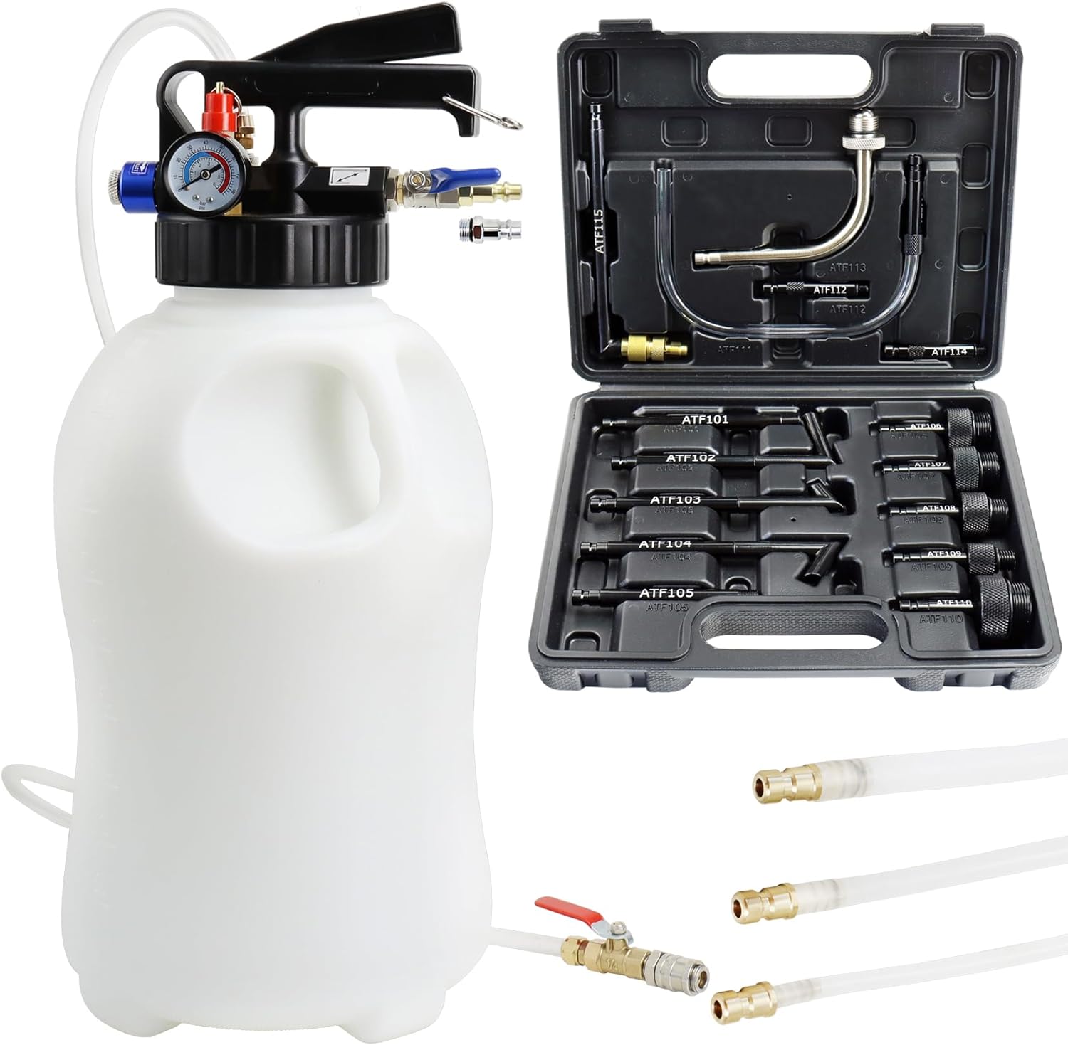 10L Pneumatic Fluid Extractor Dispenser Set ATF Refill Tool Kit 