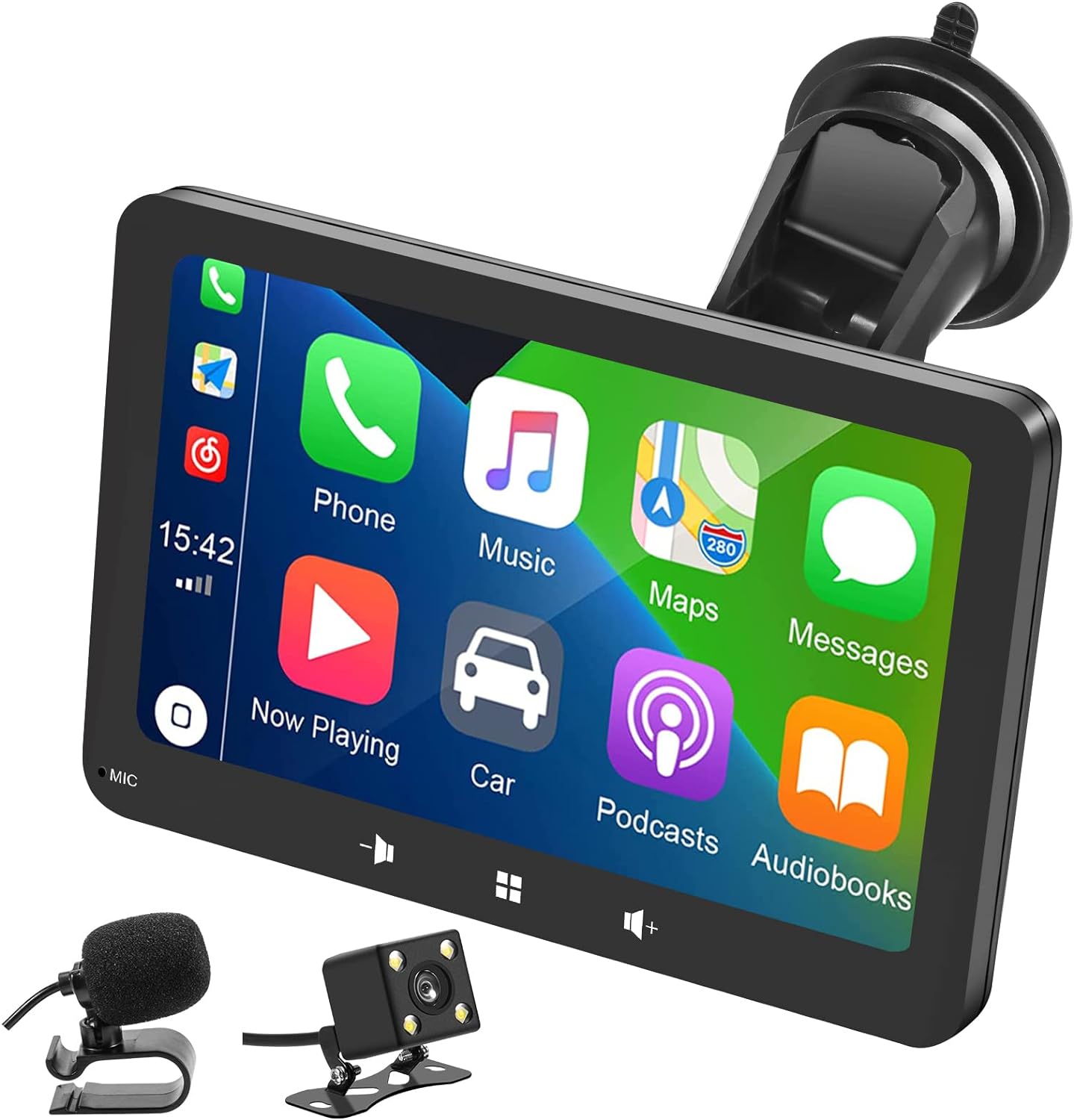 Portable Car Stereo with Wireless Carplay, 7 Inch IPS Touchscreen Car Stereo